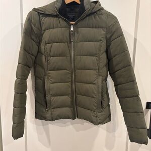 Abercrombie & Fitch Olive Green Puffer Jacket